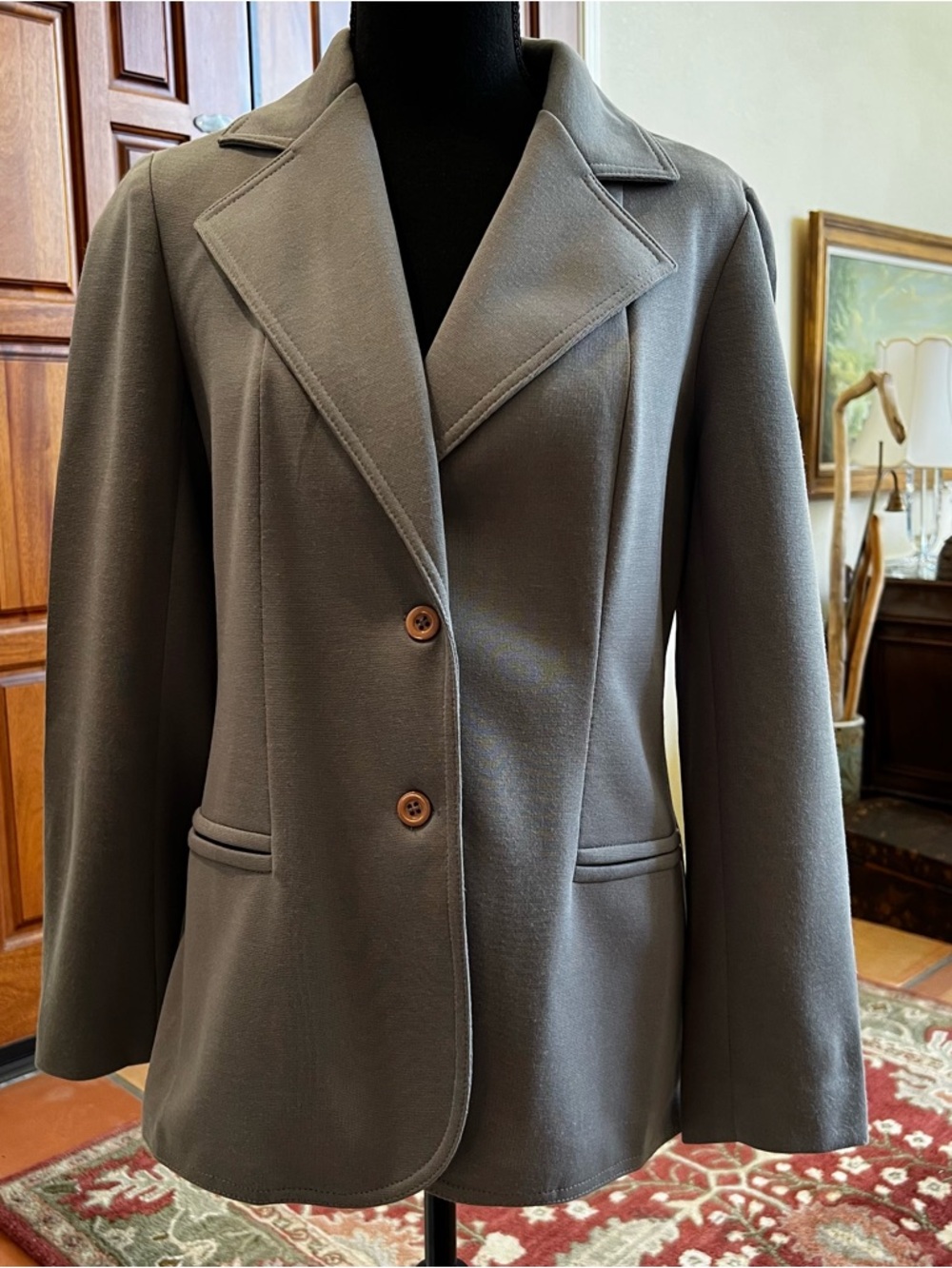 Vintage Alex Colman Sportswear Womens Medium Gray polyester two button blazer